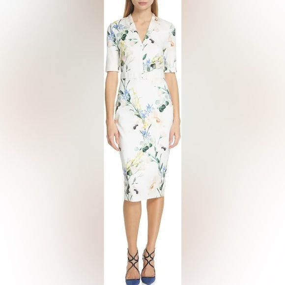 Ted Baker Dresses & Skirts - NWT Ted Baker Elegance Print V Neck Floral Bodycon Dress sz 2